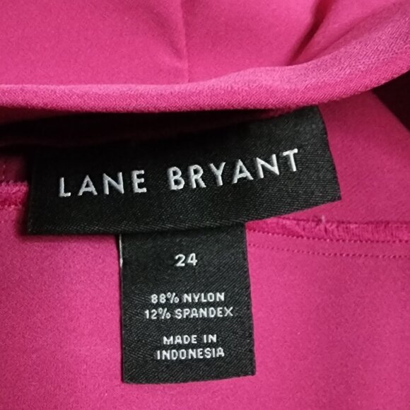 Lane Bryant Pants Womens Plus Size 24 Solid Purple Pull On Crop Zipper Pockets - Picture 3 of 5